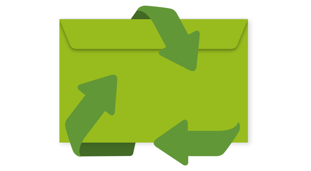 Recycelte Umschläge